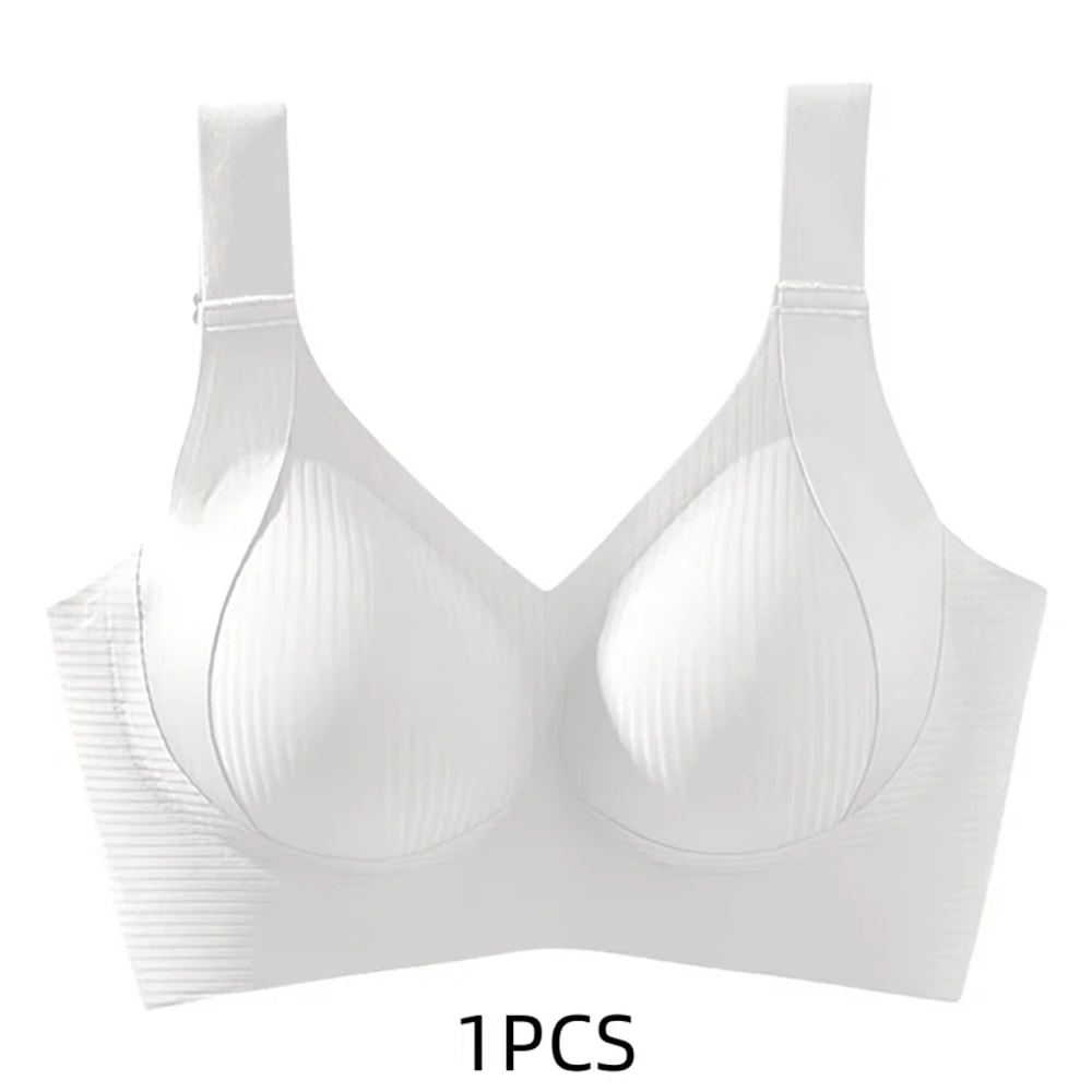 Womens Solid Seamless Bras Full Cup Wireless Soft Intimates Comfortable Brassiere Push Up Sexy Unde