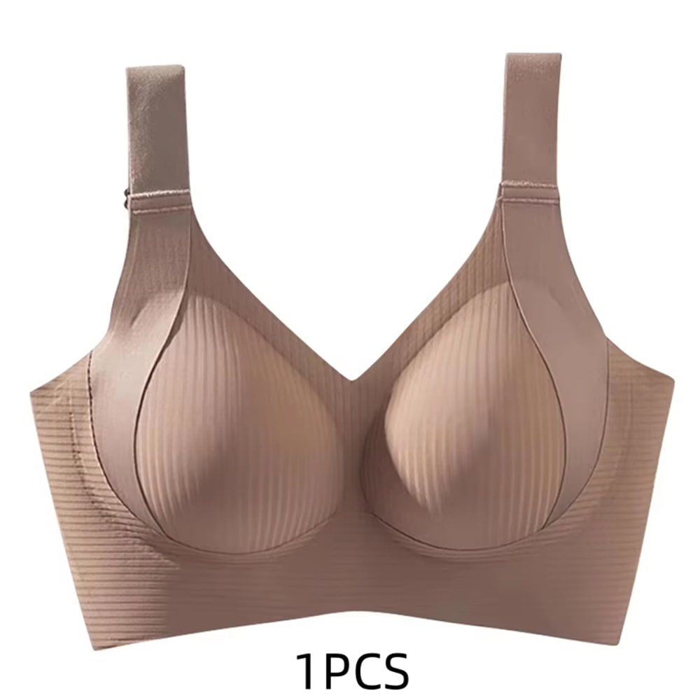 Womens Solid Seamless Bras Full Cup Wireless Soft Intimates Comfortable Brassiere Push Up Sexy Unde