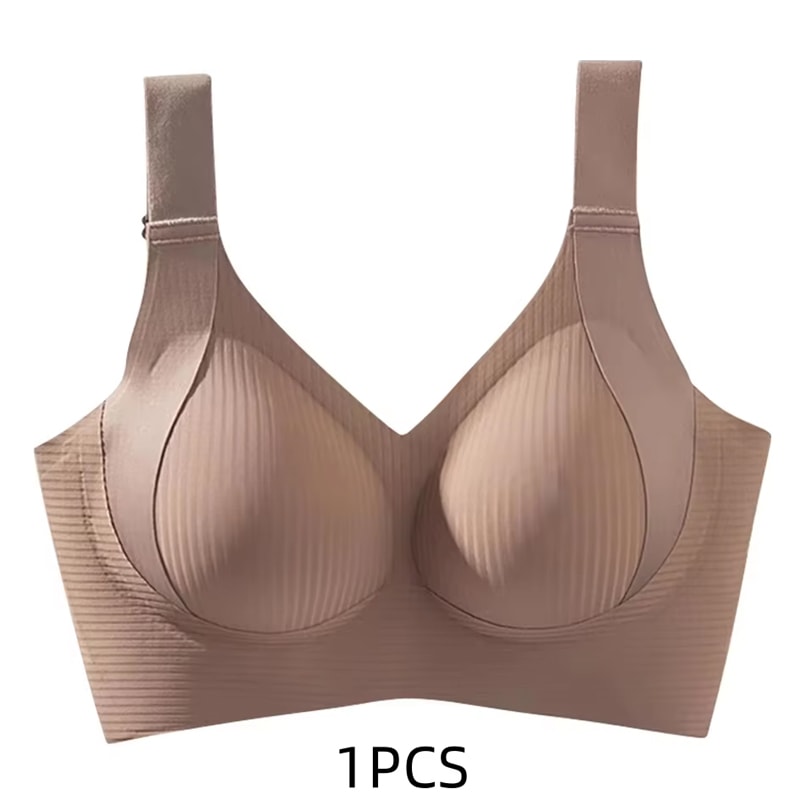 Womens Solid Seamless Bras Full Cup Wireless Soft Intimates Comfortable Brassiere Push Up Sexy Unde