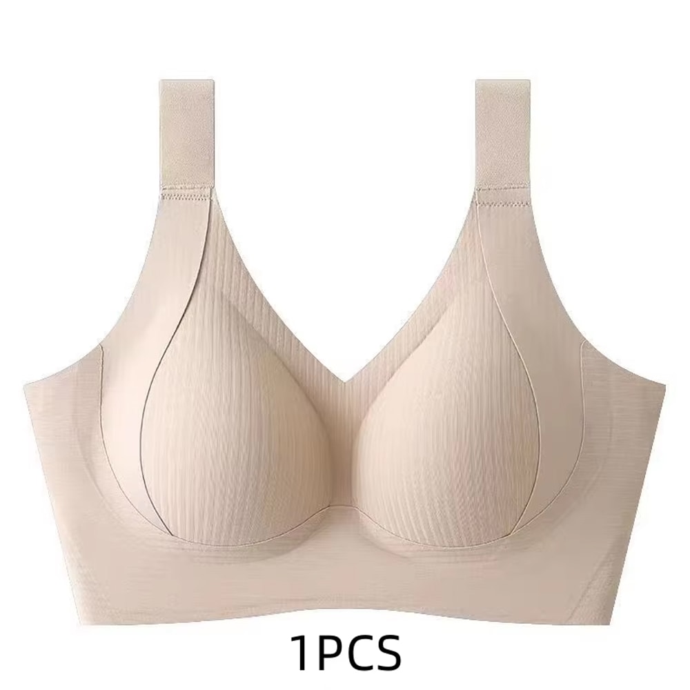 Womens Solid Seamless Bras Full Cup Wireless Soft Intimates Comfortable Brassiere Push Up Sexy Unde