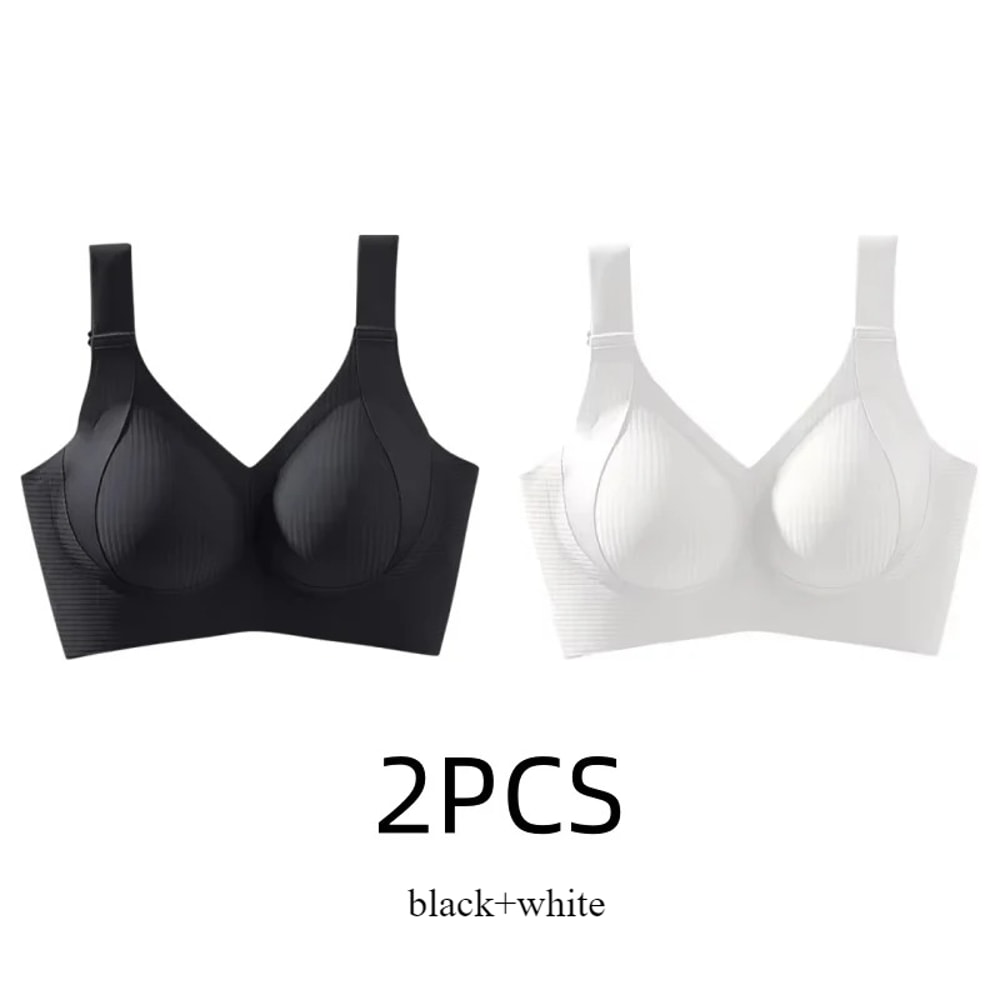 Womens Solid Seamless Bras Full Cup Wireless Soft Intimates Comfortable Brassiere Push Up Sexy Unde