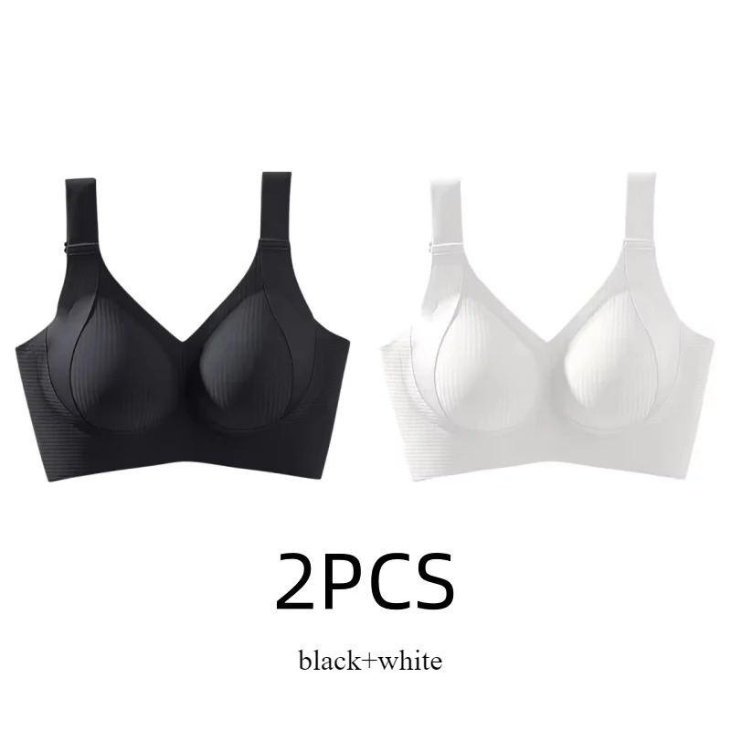 Womens Solid Seamless Bras Full Cup Wireless Soft Intimates Comfortable Brassiere Push Up Sexy Unde