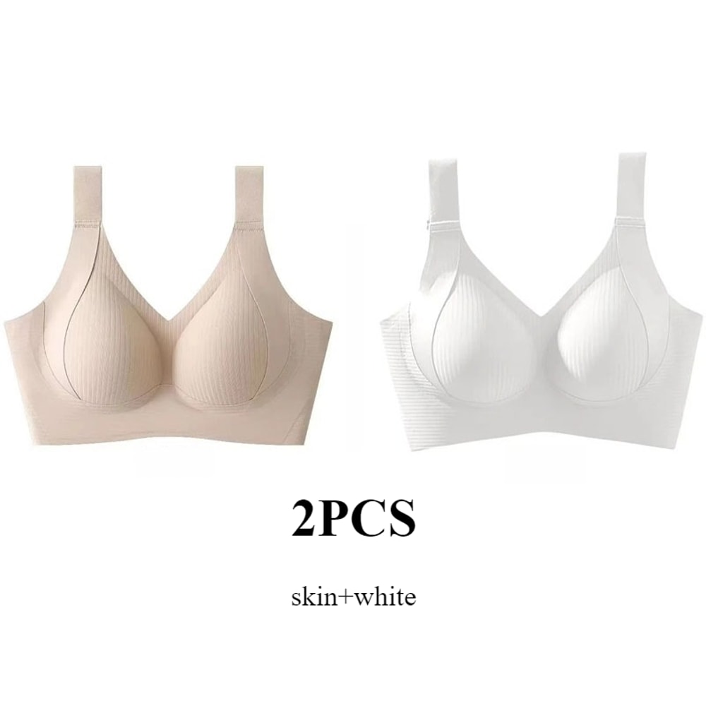 Womens Solid Seamless Bras Full Cup Wireless Soft Intimates Comfortable Brassiere Push Up Sexy Unde