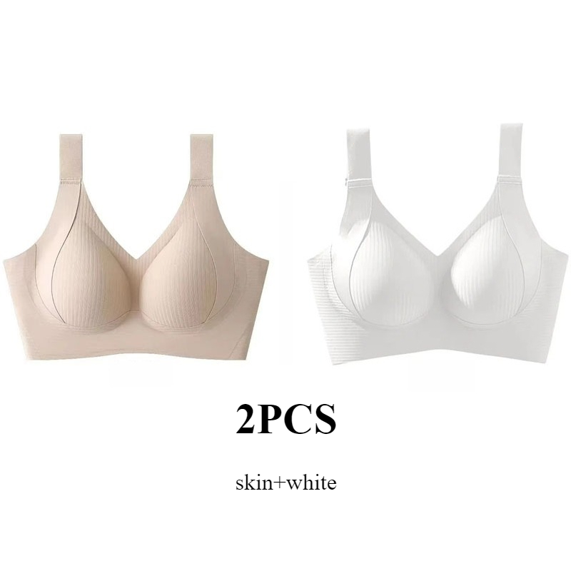 Womens Solid Seamless Bras Full Cup Wireless Soft Intimates Comfortable Brassiere Push Up Sexy Unde