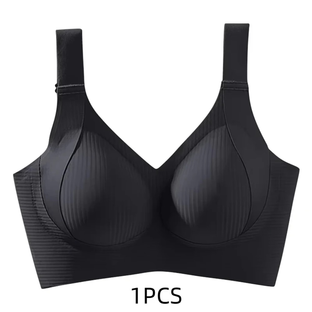 Womens Solid Seamless Bras Full Cup Wireless Soft Intimates Comfortable Brassiere Push Up Sexy Unde