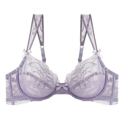 sexy ultra-thin lace bras, women's push up bra, hollow out transparent underwear, elegant french bow underwire