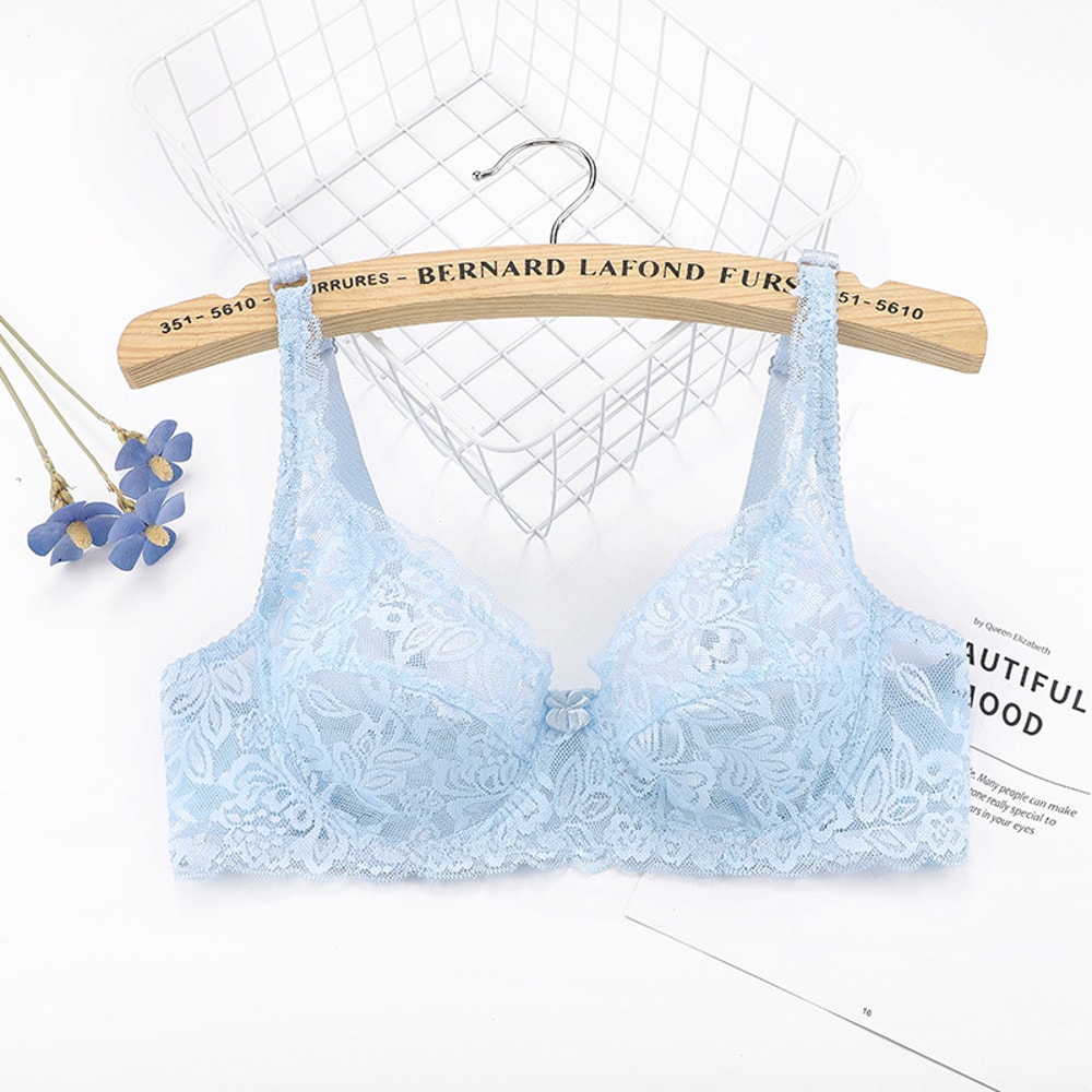 Lace Push Up Bra Women Sexy Hollow Out Lingerie Lady Lace Transparent Underwear Female Embroidery S 6