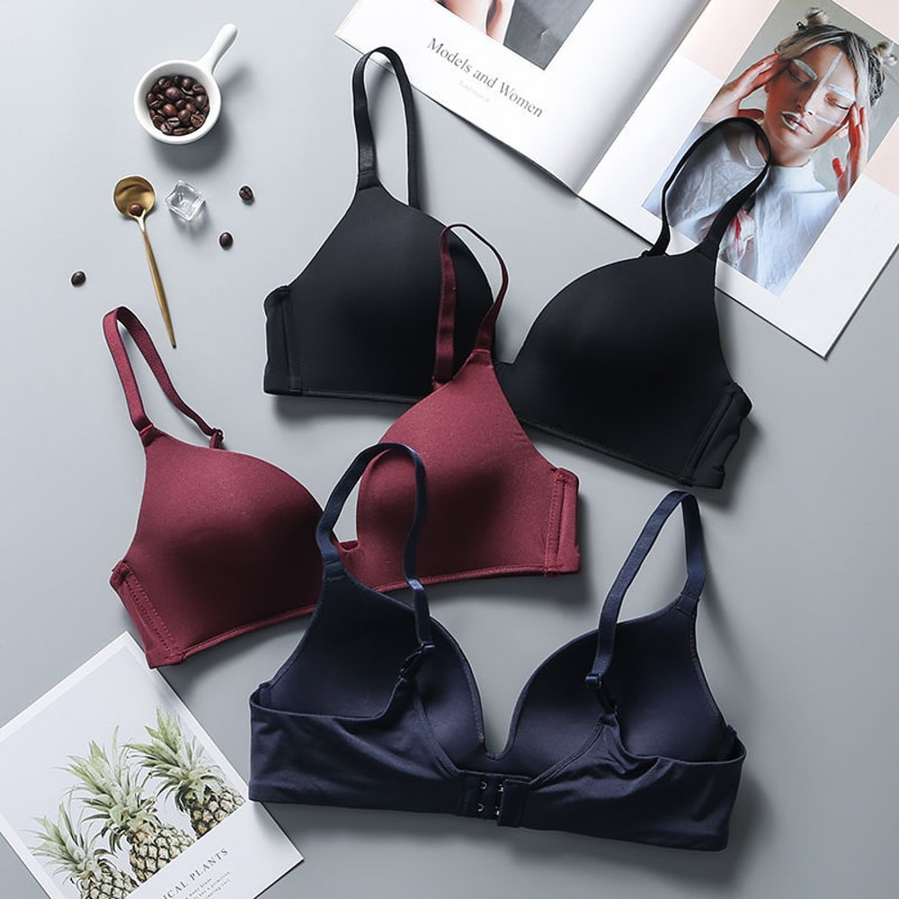 Ultra Thin Sexy Ice Silk Wireless Bra For Women, Push Up Simple Lingerie, Sexy Gather Seamless Brassiere Bralettle