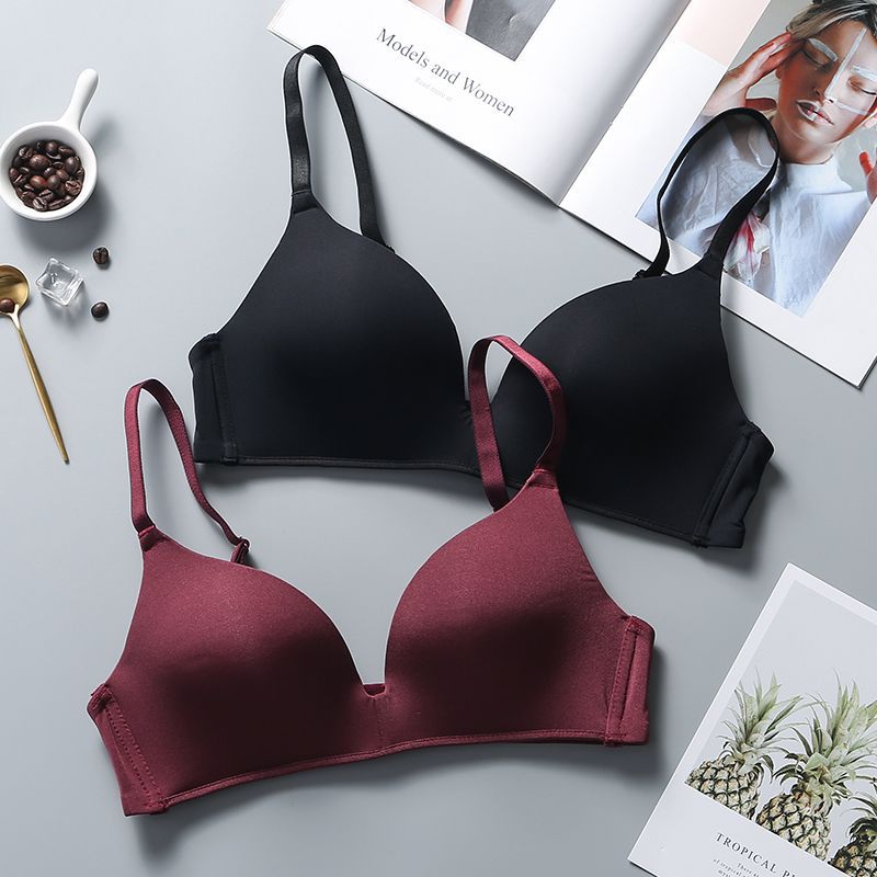 Ultra Thin Sexy Ice Silk Wireless Bra For Women, Push Up Simple Lingerie, Sexy Gather Seamless Brassiere Bralettle