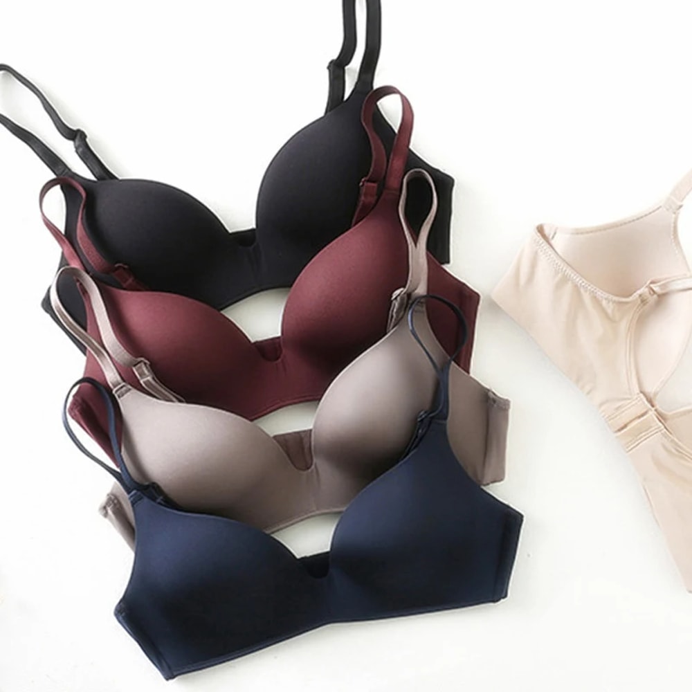 Ultra Thin Sexy Ice Silk Wireless Bra For Women, Push Up Simple Lingerie, Sexy Gather Seamless Brassiere Bralettle