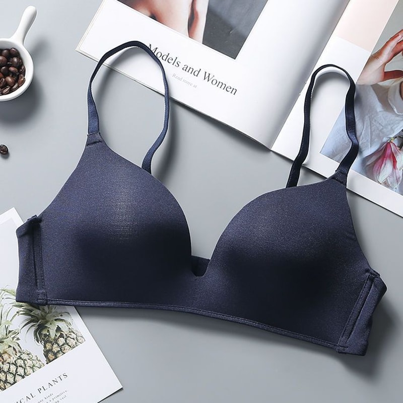 Ultra Thin Sexy Ice Silk Wireless Bra For Women, Push Up Simple Lingerie, Sexy Gather Seamless Brassiere Bralettle