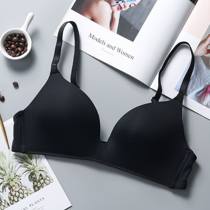 Ultra Thin Sexy Ice Silk Wireless Bra For Women, Push Up Simple Lingerie, Sexy Gather Seamless Brassiere Bralettle