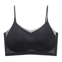 ultra-thin breathable ice silk top bra, women's seamless back halter vest, wrap bra for small chest, comfortable support