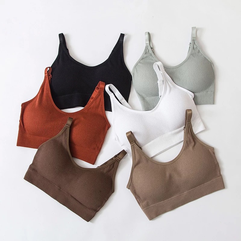 Womens Bra Tube Top Crop Top Seamless Back Outdoor Sports Bra Cotton Female Brassiere Comfortable U 0