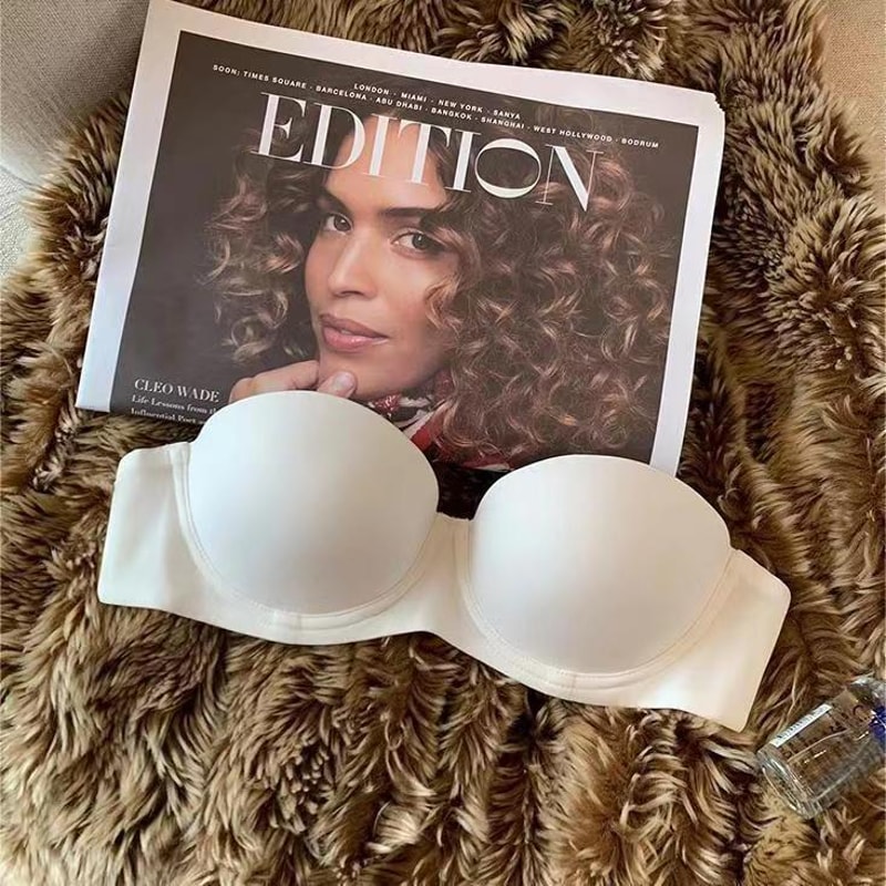 Seamless Push Up Bras for Women, Cup Padded Bra, Invisible Non-Wire Brassiere, Comfort Fixed Cup Underwear, Sexy