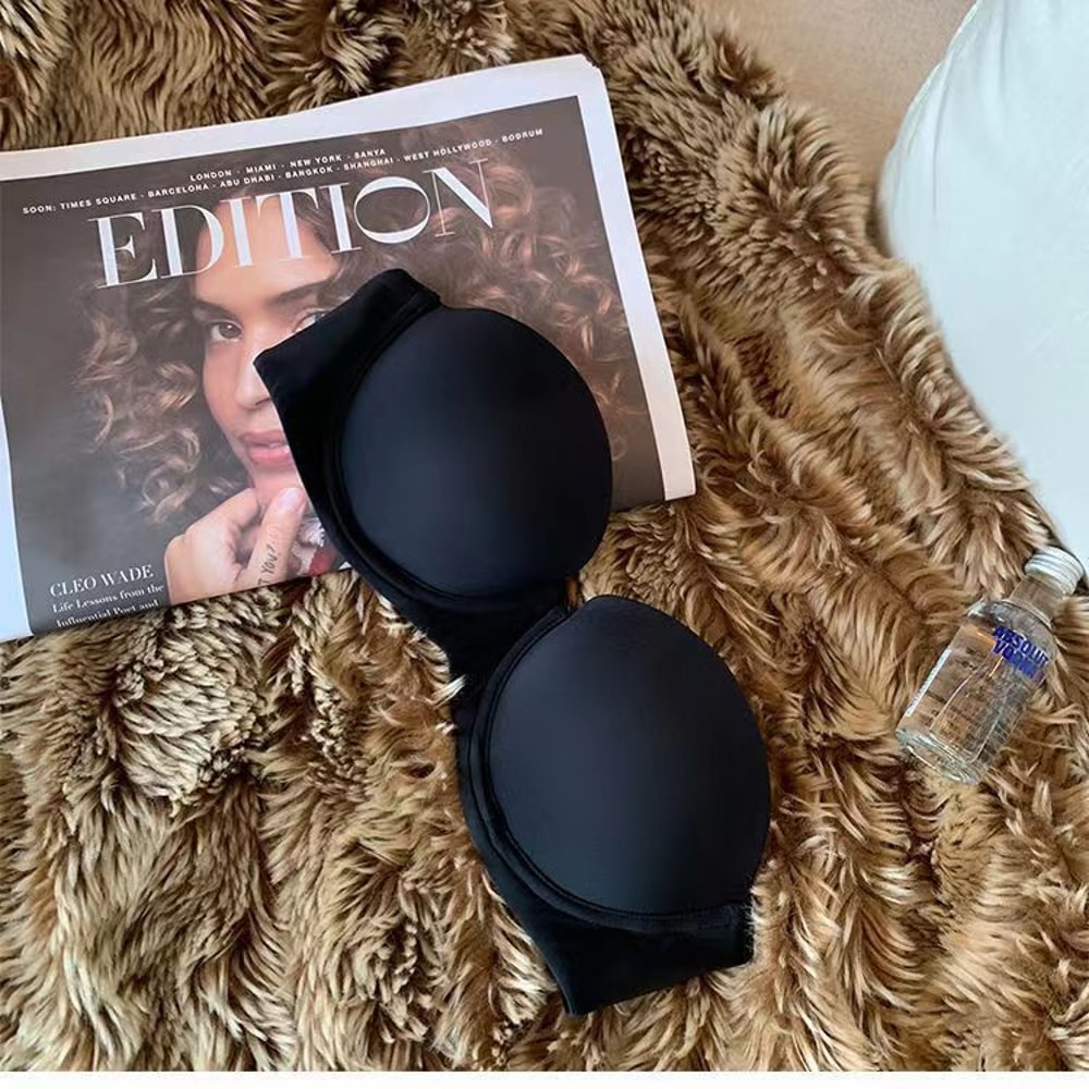 Seamless Push Up Bras for Women, Cup Padded Bra, Invisible Non-Wire Brassiere, Comfort Fixed Cup Underwear, Sexy