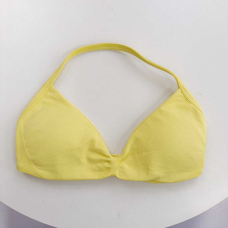 Women's High-Support Lace-Up Sports Bra, Thin-Strap Camisole, Seamless, Tight-Fit Gym Top for Push-Up Training Yoga