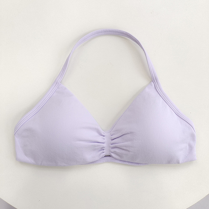 Women's High-Support Lace-Up Sports Bra, Thin-Strap Camisole, Seamless, Tight-Fit Gym Top for Push-Up Training Yoga