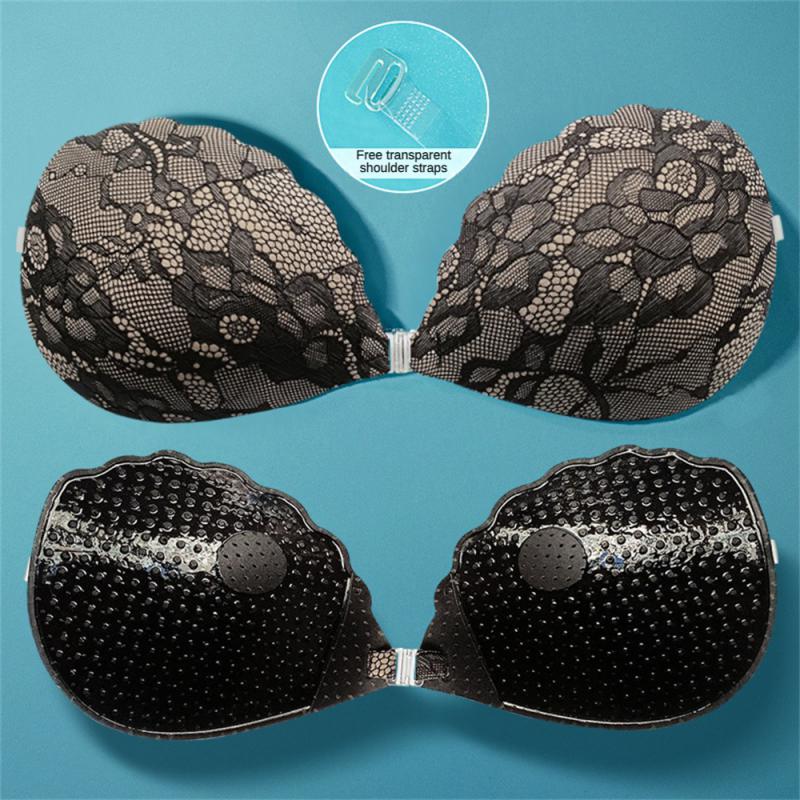 Womens Bra Invisible Push Up Bra Reusable Silicone Backless Strapless Bra Seamless Front Closure St 7