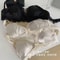 Triangle Cup Bow Lace Bra for Women, Small Chest Satin Underwear, Sweet Girl Breathable Comfortable Soft Bra Lingerie