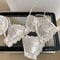 Triangle Cup Bow Lace Bra for Women, Small Chest Satin Underwear, Sweet Girl Breathable Comfortable Soft Bra Lingerie