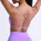Solid Color Gym Yoga Underwear Women Cross Back Straps Fitness Bra, High Strength Tight Sport Top with Chest Pad Women
