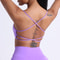 Solid Color Gym Yoga Underwear Women Cross Back Straps Fitness Bra, High Strength Tight Sport Top with Chest Pad Women