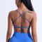 Solid Color Gym Yoga Underwear Women Cross Back Straps Fitness Bra, High Strength Tight Sport Top with Chest Pad Women