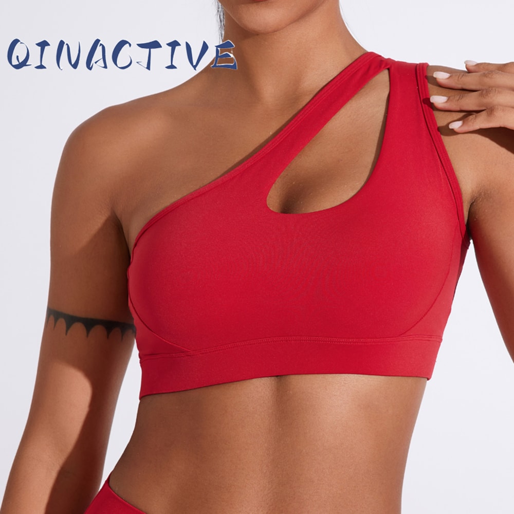 Sexy One Shoulder Sports Bra For Women QuickDrying Yoga Top Vest Gym Running Fitness Underwear Comf 1