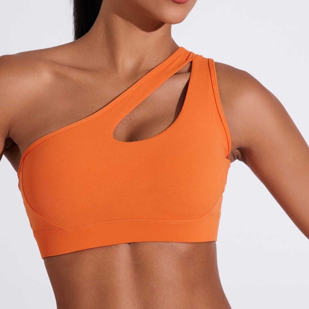 Sexy One Shoulder Sports Bra For Women QuickDrying Yoga Top Vest Gym Running Fitness Underwear Comf 4
