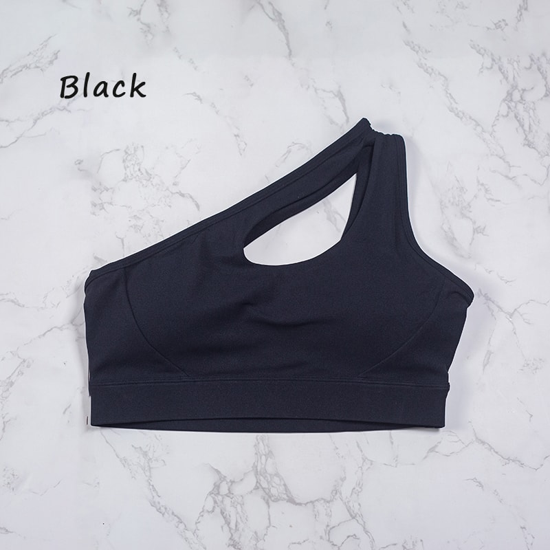 Sexy One Shoulder Sports Bra For Women QuickDrying Yoga Top Vest Gym Running Fitness Underwear Comf 7