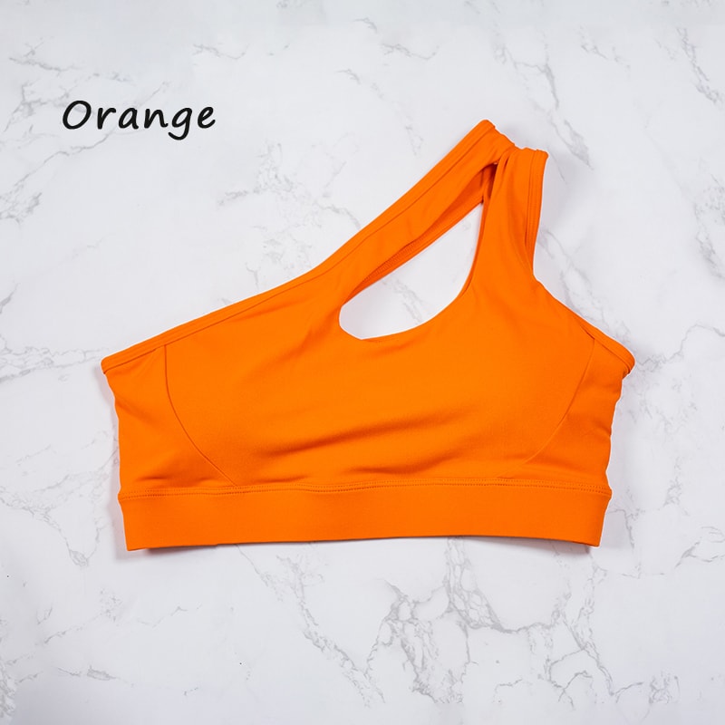 Sexy One Shoulder Sports Bra For Women QuickDrying Yoga Top Vest Gym Running Fitness Underwear Comf 10