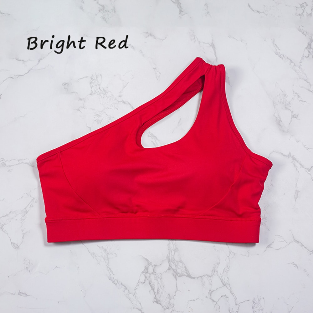 Sexy One Shoulder Sports Bra For Women QuickDrying Yoga Top Vest Gym Running Fitness Underwear Comf 11