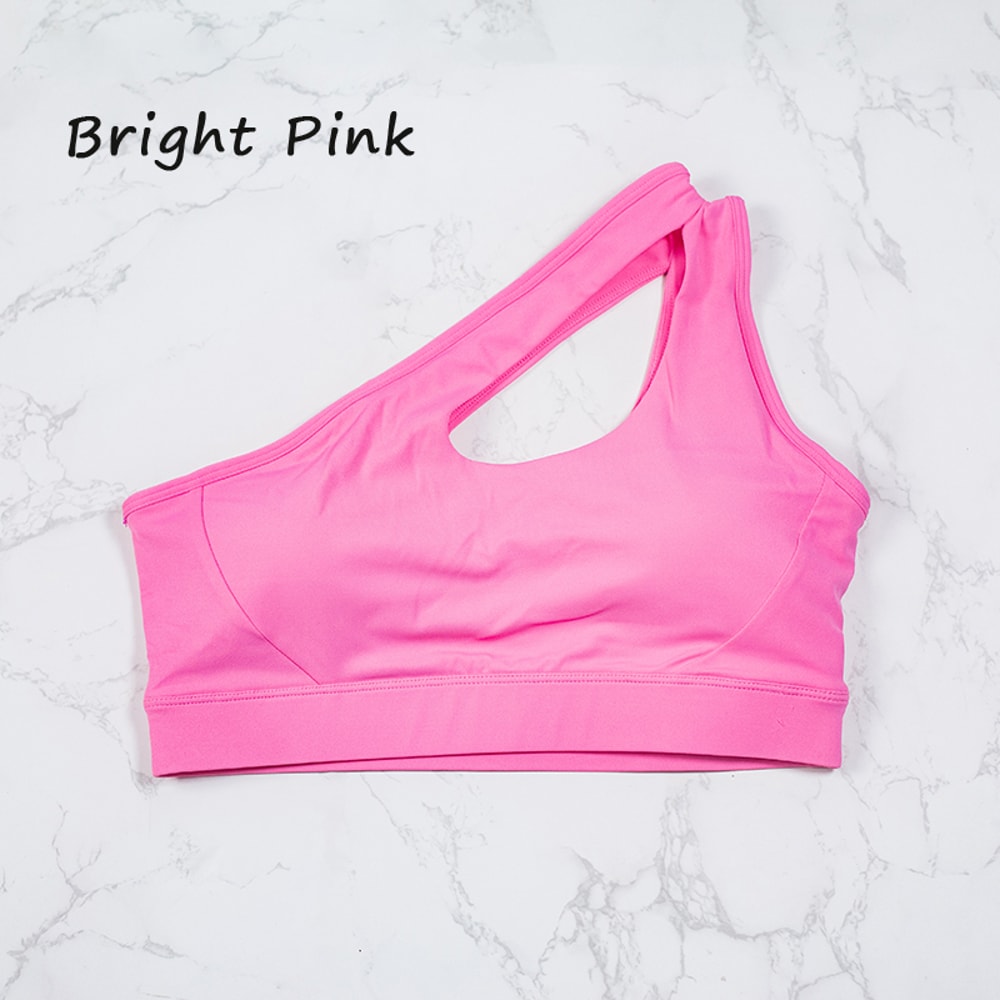 Sexy One Shoulder Sports Bra For Women QuickDrying Yoga Top Vest Gym Running Fitness Underwear Comf 12