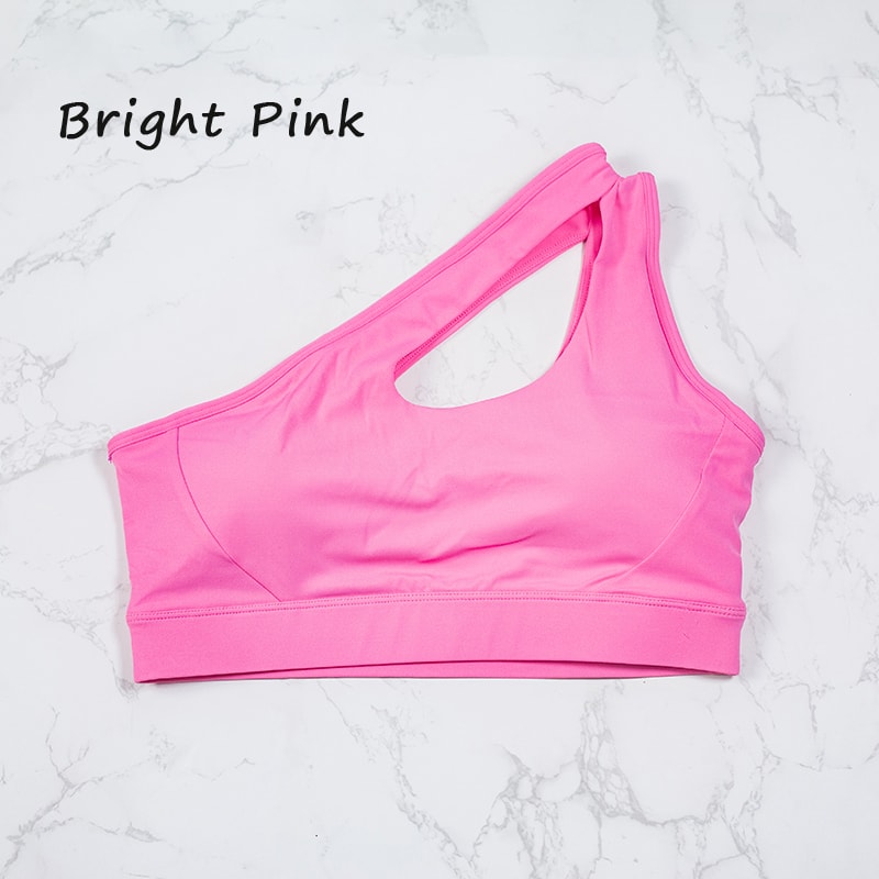Sexy One Shoulder Sports Bra For Women QuickDrying Yoga Top Vest Gym Running Fitness Underwear Comf 12