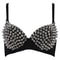 Silver Rivets Punk Rave Bralette Lingerie, Gothic Bra Top, Sexy Push Up Brassiere, Nightclub Party Fashion Hot Bras