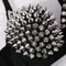 Silver Rivets Punk Rave Bralette Lingerie, Gothic Bra Top, Sexy Push Up Brassiere, Nightclub Party Fashion Hot Bras