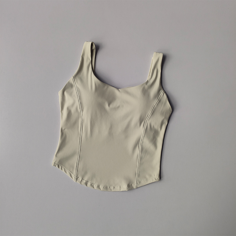 High Strength Back Fitness Tank Top, Women's Running Shockproof Sports Bra, High Elastic Nude Yoga Bra for External Wear