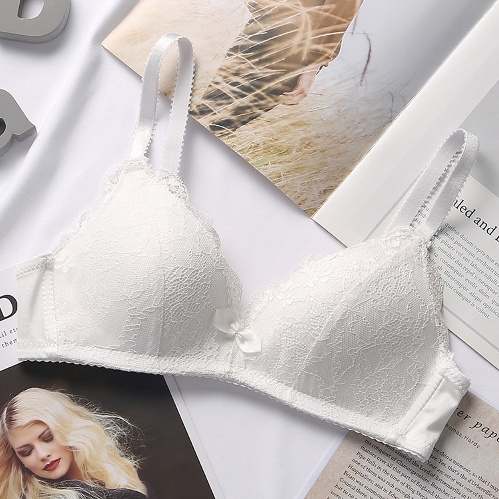 Womens Bra Seamless WireFree PushUp Support Smooth Coverage Lingerie Big Large Cup Size Black White 6