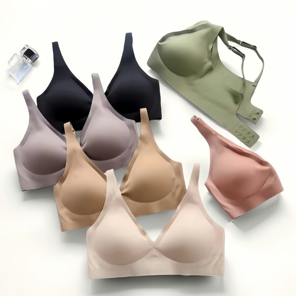 Push Up Seamless Bras For Women, Non-wire Brassiere V-neck, Removable Padded Sports Underwear, Sexy Lingerie for Females