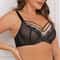 Lace Plus Size Bra, Thin Mesh Embroidery, Full Cup, Gathering Top Support, Slim Fit Underwear for Women