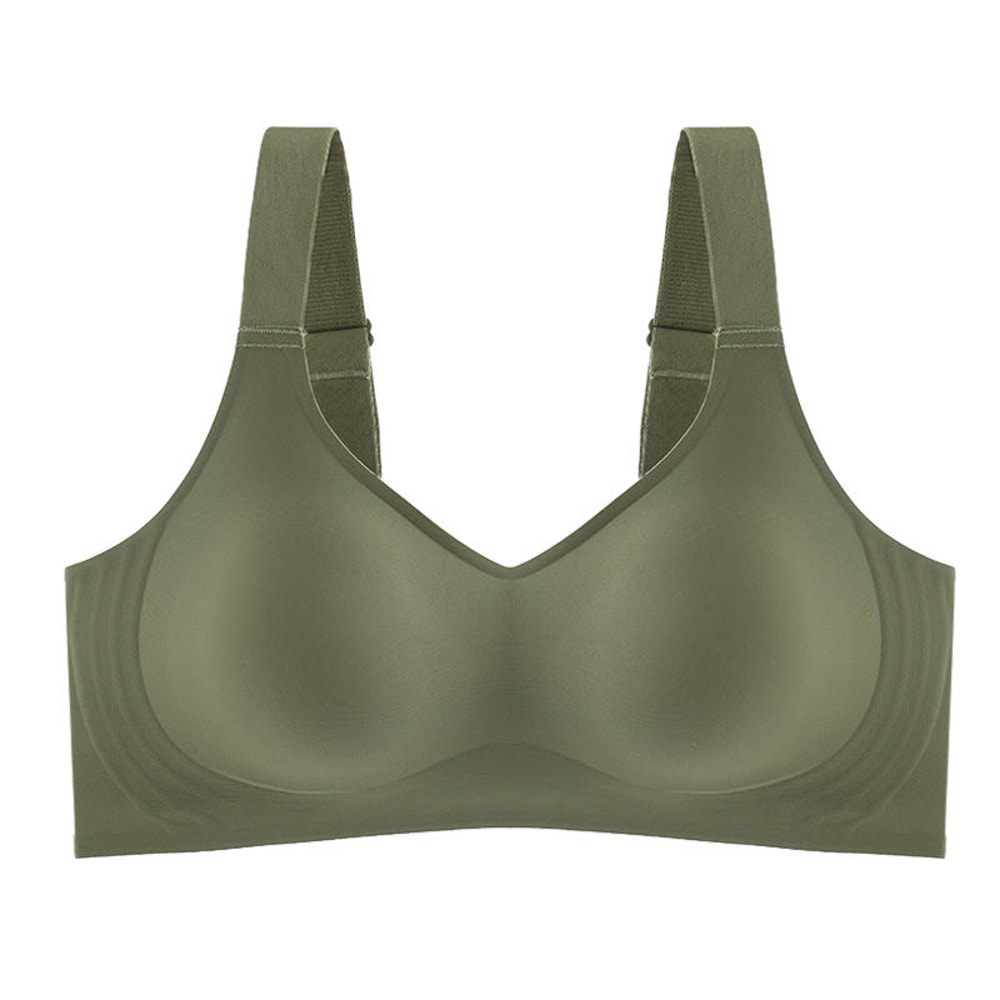 Beautiful Back Large Size Soft Support Push-up Bra For Women, Seamless One-piece, Wire-free Adjustable Sports Thin Bra