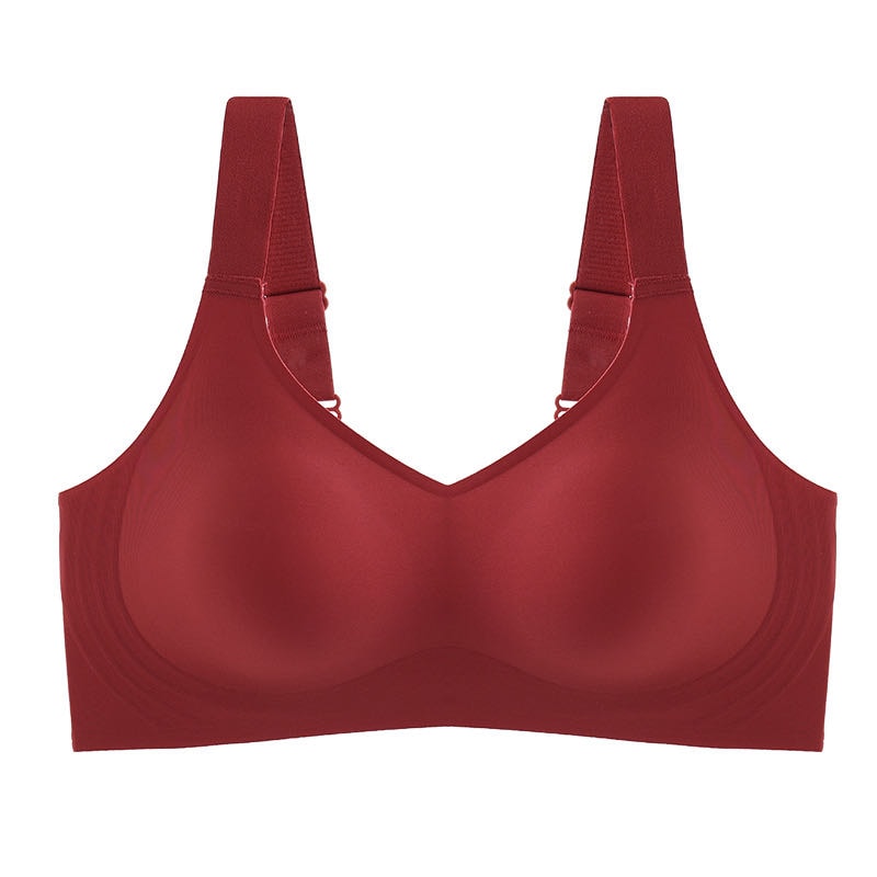 Beautiful Back Large Size Soft Support Push-up Bra For Women, Seamless One-piece, Wire-free Adjustable Sports Thin Bra