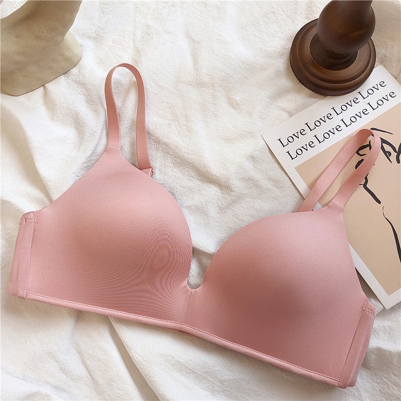 Ice Silk Bra for Women, Comfort Wireless Gather, Sexy Underwear for Women, Push Up Simple Lingerie, Seamless Brassiere