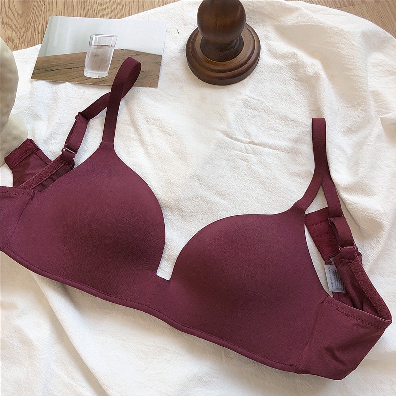 Ice Silk Bra for Women, Comfort Wireless Gather, Sexy Underwear for Women, Push Up Simple Lingerie, Seamless Brassiere