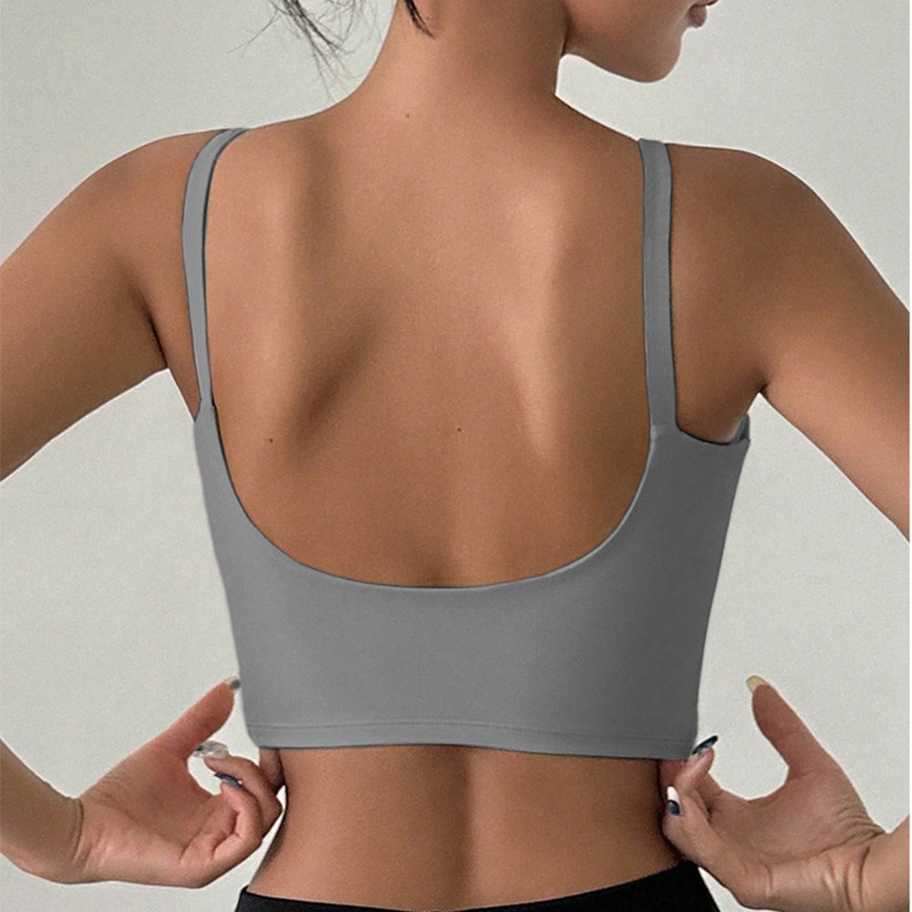 Yoga Underwear Women Breathable Solid UShaped Sports Bra Top Gym Athletic Tight Workout Vest With C 7