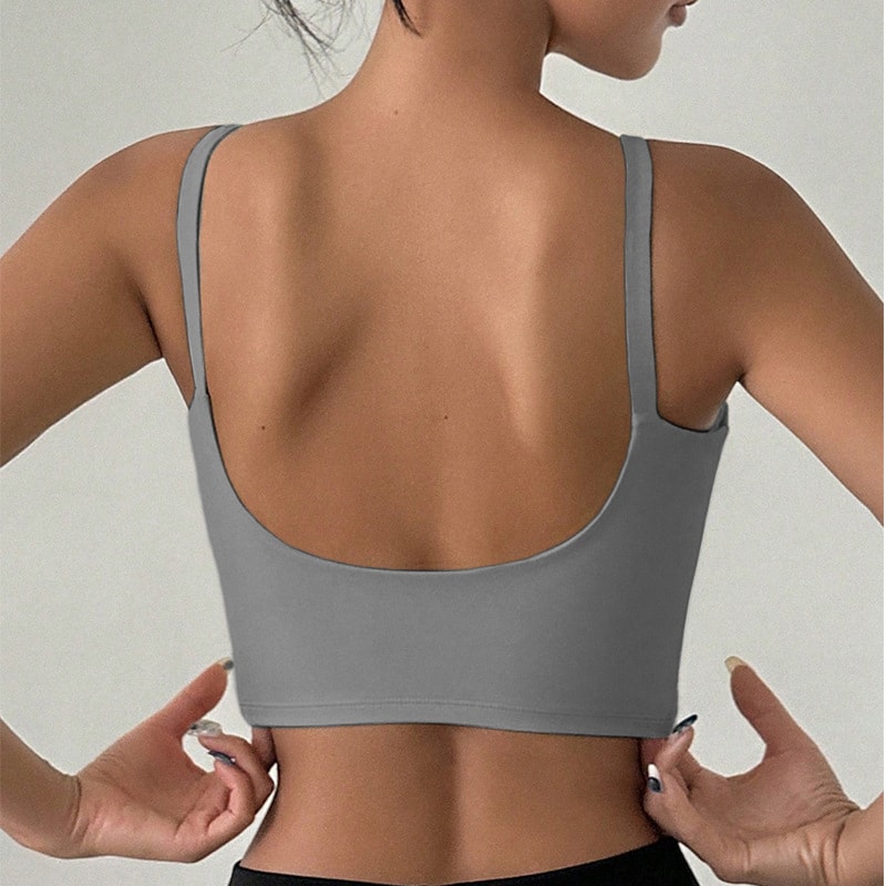 Yoga Underwear Women Breathable Solid UShaped Sports Bra Top Gym Athletic Tight Workout Vest With C 7