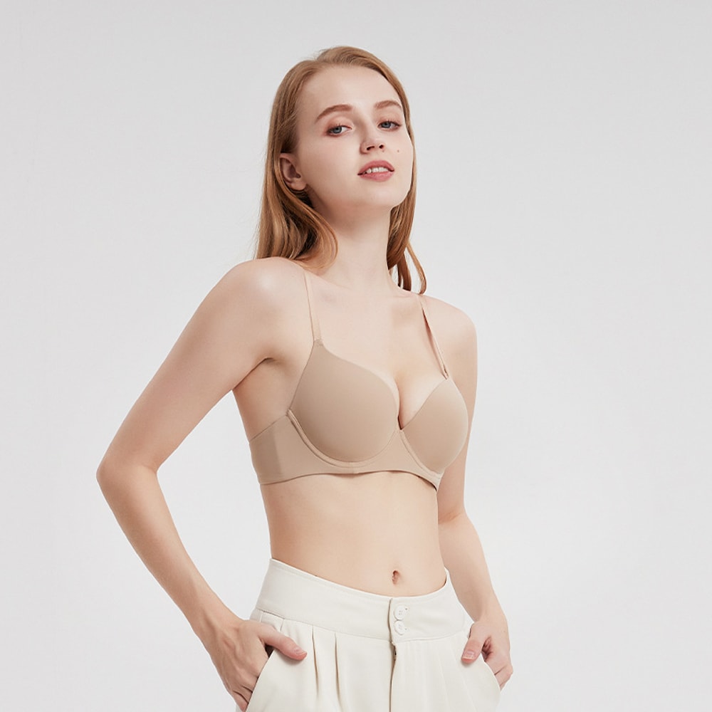 Lingerie for Women, Seamless Push Up Bra, Sexy Thin Cup Cotton Brassiere, Comfortable Underwire Female Cup Underwear