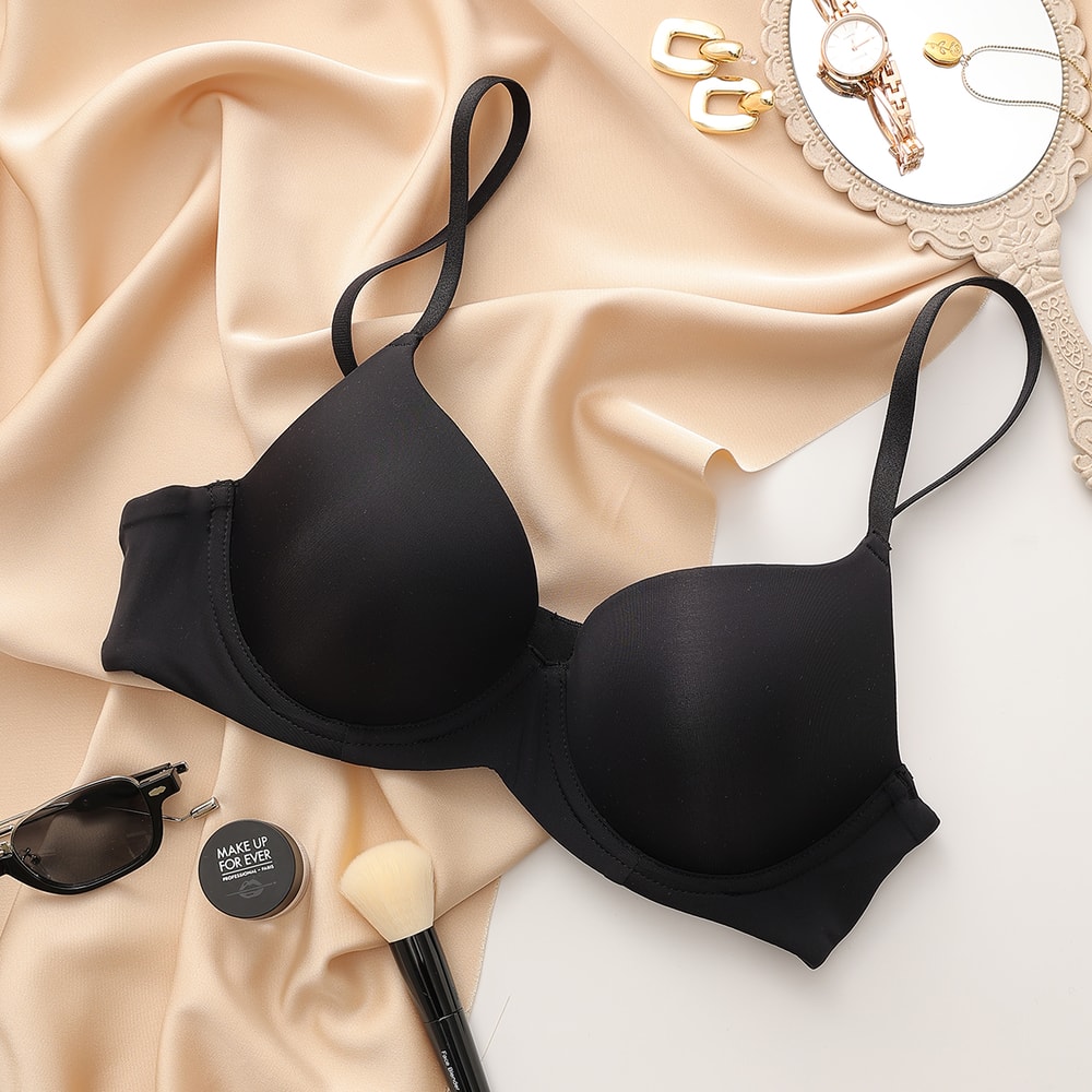 Lingerie for Women, Seamless Push Up Bra, Sexy Thin Cup Cotton Brassiere, Comfortable Underwire Female Cup Underwear