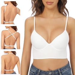 invisible lift up bra, backless women summer bras, sexy plunge brassiere, open back underwear, seamless deep u lingerie